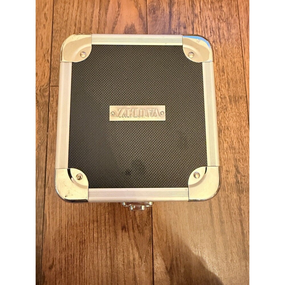 Vaultz 24 Discs CD DVD Video Games Case 6"×6" NO KEY Holder Chrome Box